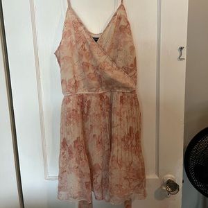 Express Abstract Print Pleated Wrap Front Romper